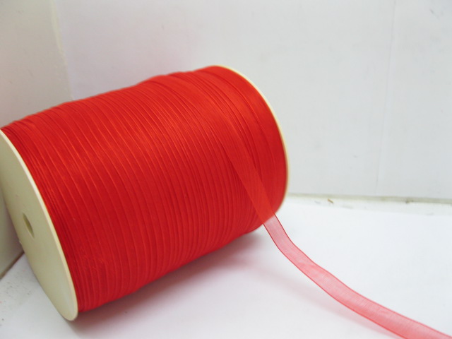 1Roll X 500Yards Red Organza Ribbon 9mm - Click Image to Close